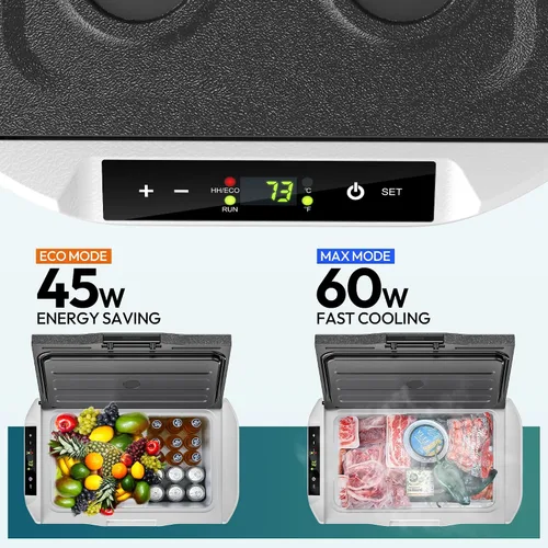Miniatura 5 de EUHOMY Refrigerador de 12 voltios, enfriador de 22 cuartos (21 L) 12 V, enfriador eléctrico de compresor -4 ℉ ~ 68 ℉, refrigerador de 12 V 12/24 V