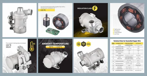 Miniatura 3 de Compatible con bomba de agua eléctrica de motor de automóvil para BMW N52B30A N53B30A Modelo de motor, reemplazo directo 11517583836; 11518635092