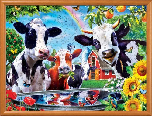 Miniatura 4 de MasterPieces - Rompecabezas de 300 piezas, formas grandes de agarre EZ, Moo Love, divertido para adultos, personas mayores, familia, niños, acabado