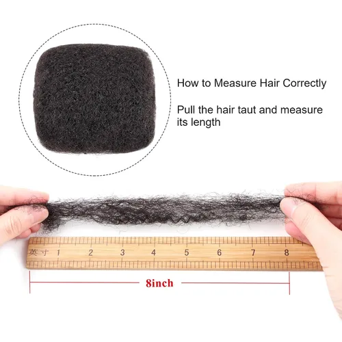 Miniatura 2 de Cabello humano afro rizado a granel para extensiones de rastas, extensiones de reparación, 1.06 oz/paquete de cabello humano rizado afro