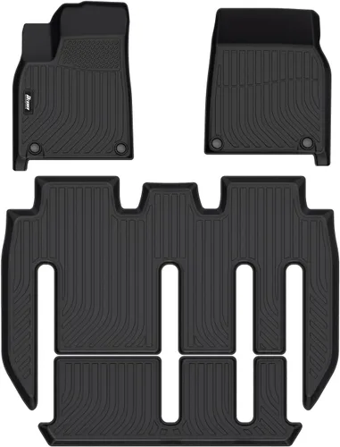 IKON MOTORSPORTS Alfombrillas de suelo de elastómero termoplástico 3D, compatibles con los asientos Tesla Model X 2022-2025 2022-2025,