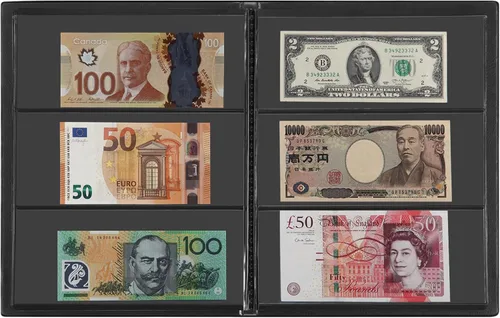 Miniatura 3 de Soportes para billetes de dólar para coleccionistas, álbum de divisas con 10 hojas de fundas para billetes de dólar, 60 bolsillos para Página negra