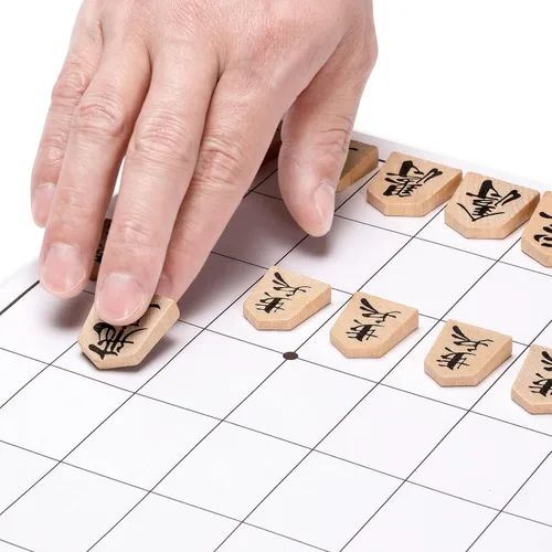 Miniatura 6 de Conjunto completo de piezas de madera de Shogi de ajedrez japonés o koma