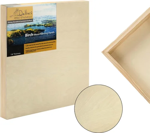 Miniatura 2 de Da Vinci Pro Panel de madera de abedul de 7/8 pulgadas de profundidad, panel individual de 6 x 6 pulgadas, textura fina, resistente a