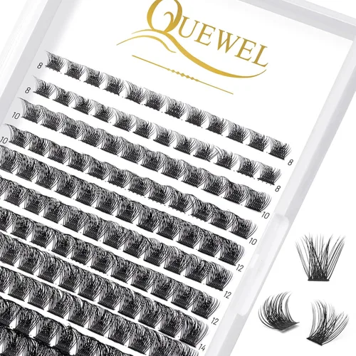 Miniatura 13 de QUEWEL Kit de extensión de pestañas DIY, racimos de pestañas 3D con 280 piezas, racimos de pestañas mixtas de 10-16 mm (30+40+50D), pinzas