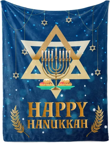 Miniatura 8 de InnoBeta Regalos de Hanukkah, manta de Hannukah para mujeres y hombres, regalos para vacaciones judías de Janucá para amigos, compañeros de trabajo