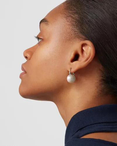 Miniatura 57 de Aretes colgantes de plata de ley 925 seleccionados a mano AAA+ de 7.5 a 0.315 in con perlas cultivadas de agua dulce blancas para mujer