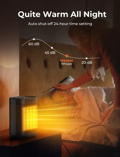 Miniatura 5 de Calentadores de espacio de 1500 W para uso en interiores, calentadores eléctricos de cerámica PTC con 4 modos, protección contra sobrecalentamiento