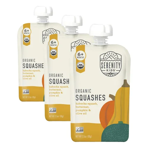 Miniatura 24 de Serenity Kids Bolsas de alimentos para bebés con puré vegetariano orgánico USDA de más de 6 meses, sin frutas azucaradas ni azúcar añadido, sin