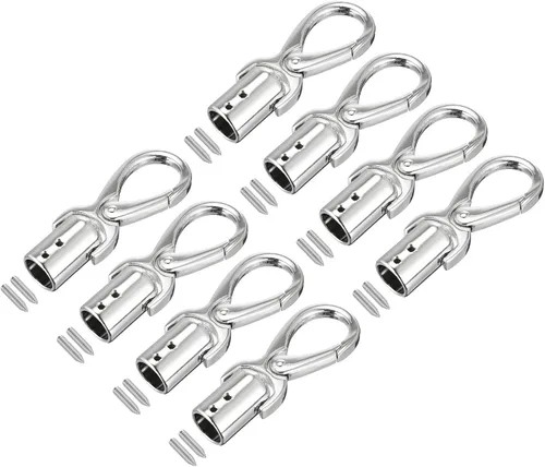 uxcell Tapa de extremo de cordón, 8 piezas de 0.472 in/0.47 pulgadas de tapa de extremo de barril con tornillos para borlas, joyería, hacer bolsa,