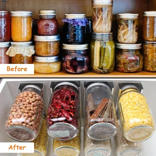 Miniatura 4 de Organizador de Frascos Mason, Estante para Frascos Mason para Almacenamiento de Alimentos, Soporte para Frascos de Conservas Debajo del Gabinete