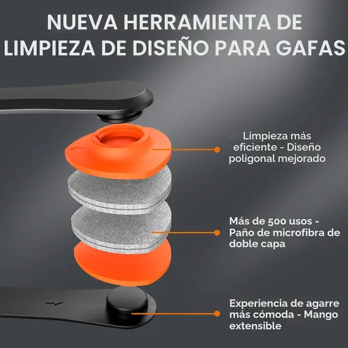 Miniatura 3 de Limpiador de Gafas, Kit de Limpieza de Gafas 8 en 1 con Spray Limpiador de Anteojos Antivaho de 24H Herramienta Portátil de Limpieza de Gafas