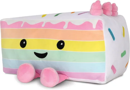 Miniatura 2 de iscream Kawaii Rainbow Layer Cutie Cake - Almohada de forro polar bordada de 15 x 8 pulgadas