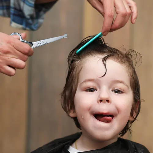 Miniatura 7 de Tijeras de corte de pelo para niños de 6.1 pulgadas, puntas redondeadas, tijeras profesionales de corte de pelo seguras para bebés, niños, mujeres