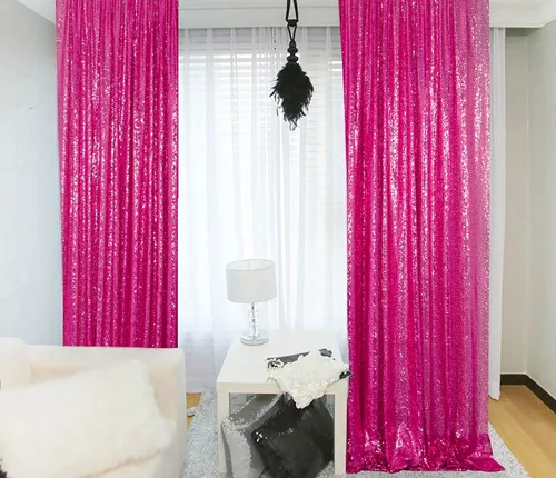 Miniatura 26 de ShinyBeauty Cortinas de lentejuelas 2 paneles de 2 x 8 pies, cortinas de fondo de fiesta verde azulado con purpurina para bodas, Navidad, Año Nuevo