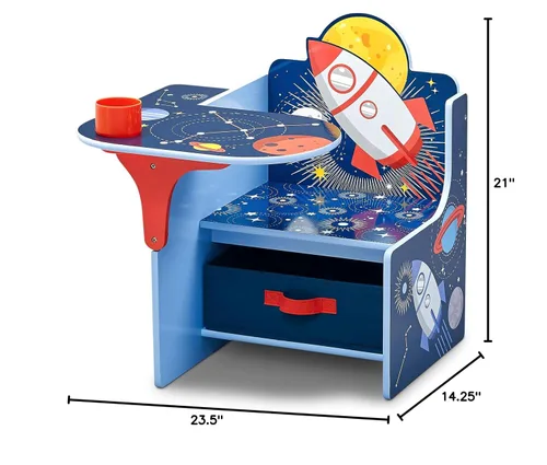 Miniatura 8 de Delta Children MySize - Escritorio con silla con contenedor de almacenamiento, certificado Greenguard Gold, blanco Bianca y escritorio con silla
