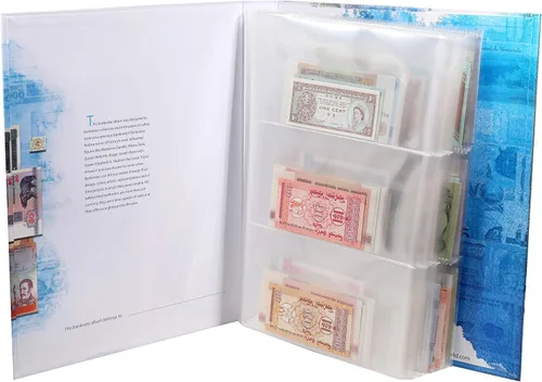 Miniatura 6 de Banknote World Álbum de recolección de divisas, azul, 100 bolsillos