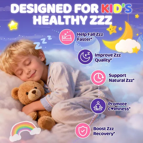Miniatura 4 de Gomitas de glicinato de magnesio para niños de más de 4 años: extra fuerte, sin melatonina, bisglicinato de magnesio, 100 mg 200 mg Suplemento