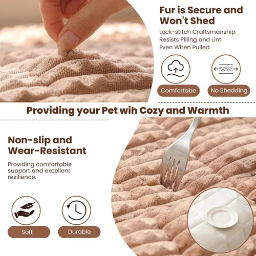 Miniatura 4 de Funda lavable para sofá para perros, fundas antideslizantes para sofá para mascotas, funda de sofá para perros de pelo esponjoso para protector