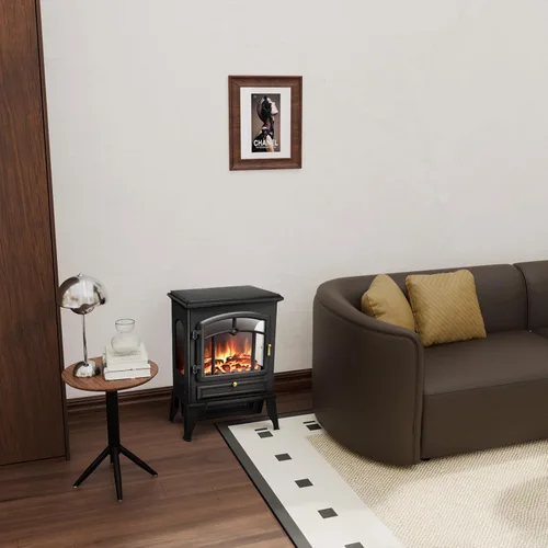 Miniatura 5 de Xbeauty Estufa Eléctrica de Chimenea de Interior de 22", Calentador de Chimenea Independiente con Brillo de Llama 3D Ajustable, Control