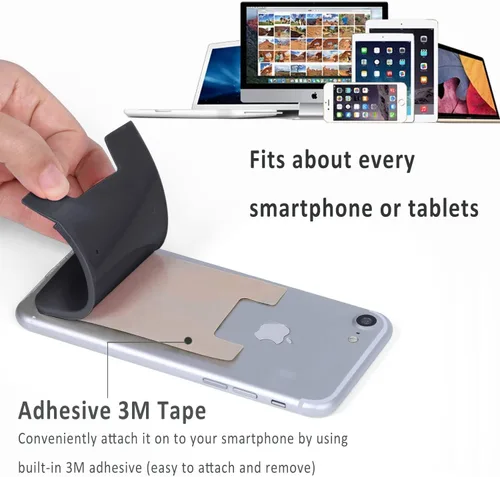 Miniatura 2 de AgentWhiteUSA Billetera para teléfono celular, con funda adherente, para tarjetas de crédito, de negocios y de identificación, apta para casi todos