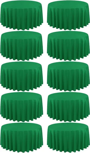 Miniatura 201 de Paquete de 10 manteles de poliéster de 60 x 102 pulgadas, manteles de poliéster beige para mesas rectangulares de 6 pies, resistentes a las manchas