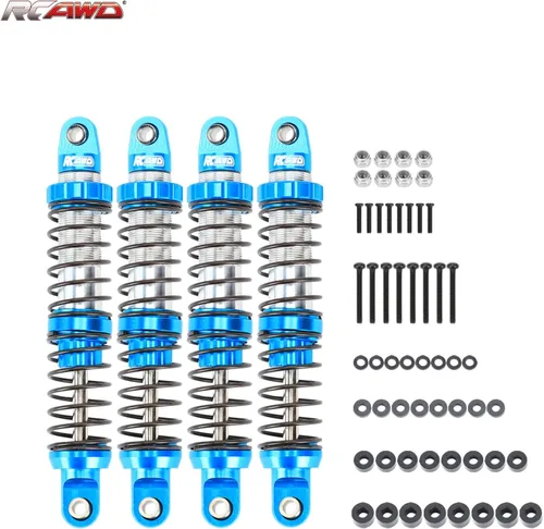 Miniatura 9 de RCAWD Amortiguadores de 80 mm 7075 Universales para actualizaciones de rastreador RC 1/10, amortiguadores RC con resorte para SCX10 I II III Pro Azul