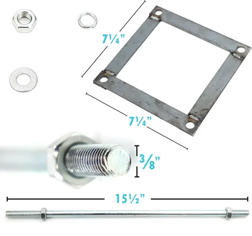 Miniatura 4 de Royal Shade Juego de marcos de base reforzados para poste de vela de sombra, barra de refuerzo resistente de 15 pulgadas, fácil instalación