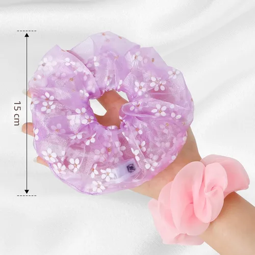 Miniatura 7 de 8 piezas de scrunchies LED para mujeres - Scrunchy, scrunchies iluminados para niñas, ligas de hilo coloridas, accesorio para el cabello que brilla