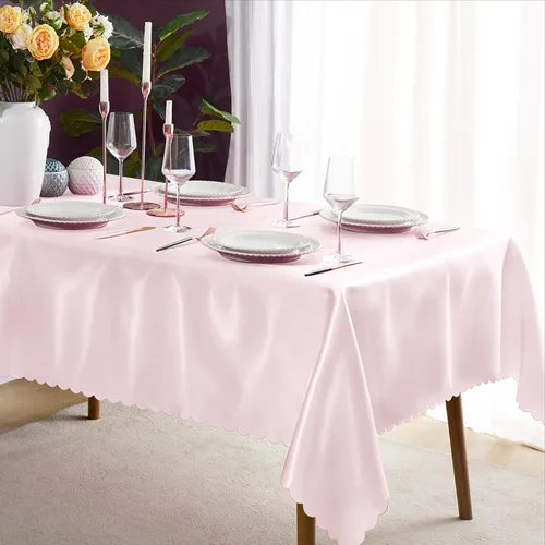 Miniatura 10 de KKJIAF Paquete de 1 mantel de satén negro de 58 x 102 pulgadas, rectangular, brillante, sedoso y suave, para decoración de banquete de boda, fiesta