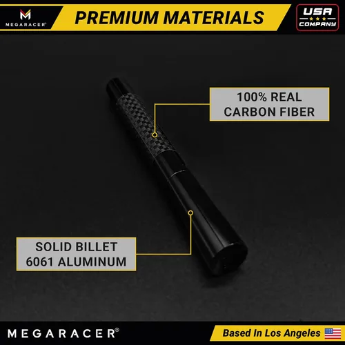 Miniatura 6 de Antena corta de fibra de carbono negra de 5 pulgadas para Ford F150 F250 Bronco RAM 1500 Chevy Silverado GMC Sierra Wrangler Gladiator Tundra Tacoma