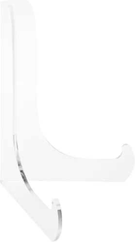 Miniatura 2 de Plymor Caballete de ángulo de acrílico transparente de 60 grados con repisas de soporte poco profundas, 6 pulgadas de alto x 4.5 pulgadas de ancho x