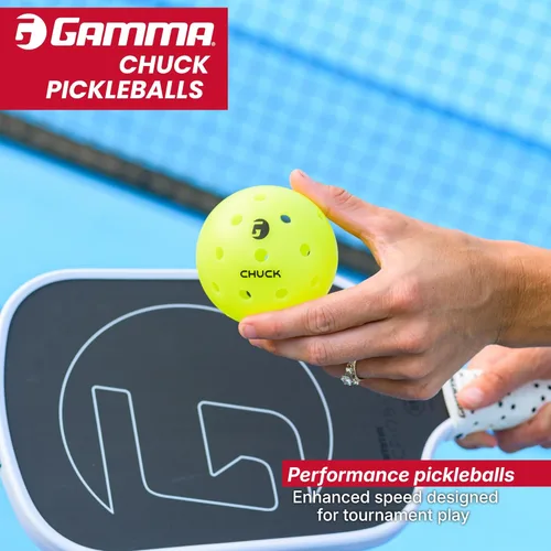 Miniatura 2 de GAMMA Chuck Pickleballs para jugar al aire libre, diseño simétrico de 38 agujeros, bola oficial de DUPR y NPL, aprobada por USAPA para juego