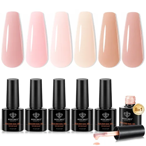 Miniatura 12 de modelones Juego de Base y Capa Superior para Esmalte de Uñas en Gel, 3 Piezas Base de Goma y Capa Superior de Gel Transparente Brillante y Mate a
