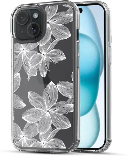 Miniatura 21 de RANZ Funda para iPhone 15, serie antiarañazos, a prueba de golpes, transparente de policarbonato duro + funda protectora de TPU para iPhone 15