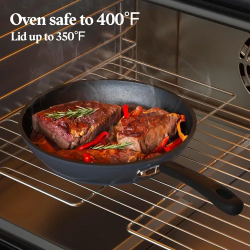 Miniatura 6 de Cook N Home Sartén antiadherente anodizada dura profesional de 8 pulgadas, sartén de cocina con asas que se mantienen frescas, apta
