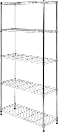 Miniatura 25 de Whitmor Estantes de almacenamiento de 3 niveles, resistentes con ruedas, estante ajustable para armario, capacidad de 400 libras por estante, máximo
