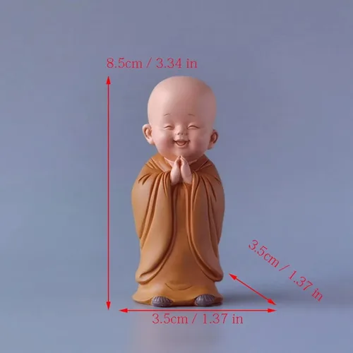 Miniatura 2 de Figura de monje para decoración del hogar, estatua de Buda, figura de monje zen, bonito adorno de resina, mobiliario decorativo, arte chino