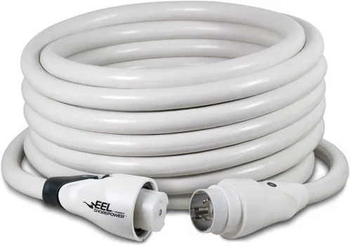 Marinco 30A 125V Marine Shore Cables de alimentación Blanco