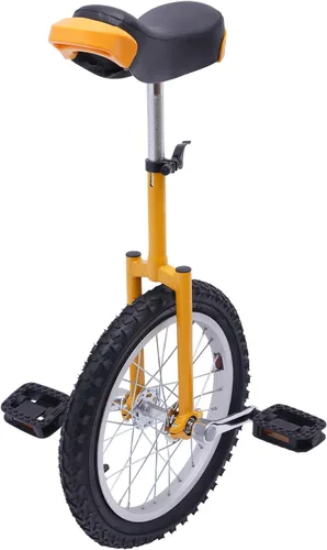 Miniatura 10 de Monociclo de rueda, bicicleta de una rueda con borde y pedales, monociclos de acero modernos para edades unisex de 10 a 60 años, entrenamiento