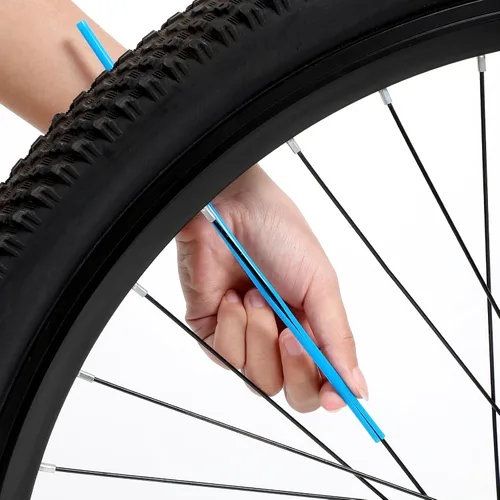 Miniatura 3 de VORCOOL Juego de 75 fundas para radios de bicicleta, kit de protección de radios para llantas de motocross, fácil de instalar, ligero, azul cielo