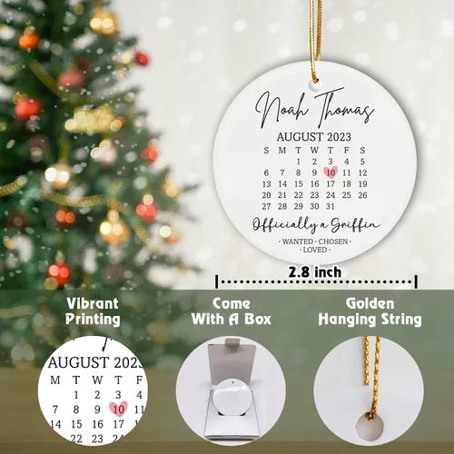 Miniatura 2 de Adorno de adopción personalizado, regalos del día de Gotcha, regalos del día de adopción, recuerdo de adopción, anuncio de adopción, recuerdo