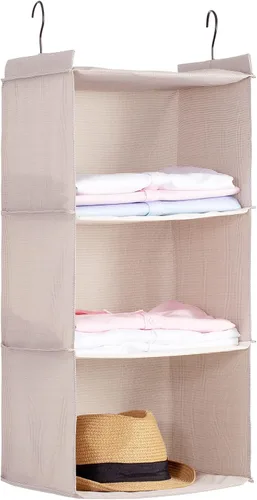 Miniatura 30 de Organizador colgante para armario, fácil de montar, estantes colgantes plegables con 4 compartimentos, para guardar ropa, bolsos, zapatos y Gris