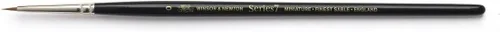 Winsor & Newton Serie 7 Kolinsky Sable - Pincel para acuarela en miniatura, mango corto, redondo #0, color negro