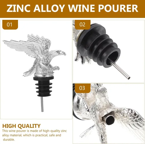Miniatura 6 de Decantador de vino vertedor de vino Tapones de botella: Aleación de cabeza de águila vertedor de botella Aireadores de vino Vino Champán Tapón Caño