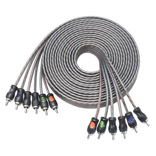 Miniatura 7 de RECOIL RCI66 Cable de audio RCA de 6 canales 99.99% de cobre libre de oxígeno de 6 pies, par trenzado con reducción de ruido