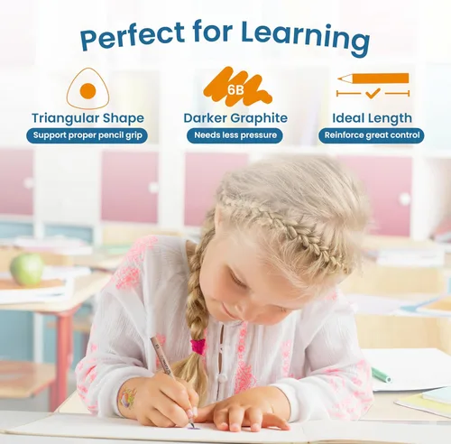 Miniatura 2 de Lápices de aprendizaje para niños pequeños de 2 a 4 años: nuestros lápices para niños pequeños principiantes y preescolares con forma de triángulo