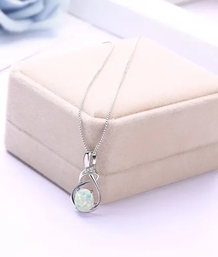 Miniatura 6 de HXZZ Joyería fina con piedra natal para mujer, piedras preciosas naturales, topacio amatista, ópalo, granate, peridoto y citrino, plata de ley