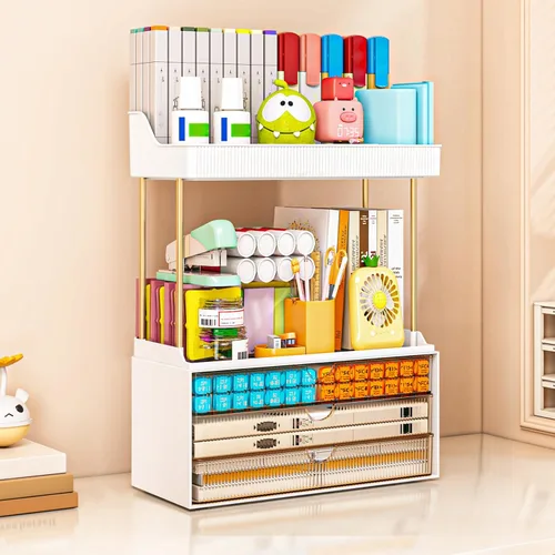 Miniatura 6 de caktraie Organizadores y Almacenamiento de Baño - Organizador de Maquillaje de 3 Cajones y 2 Niveles, Cajón de Almacenamiento de Cosméticos