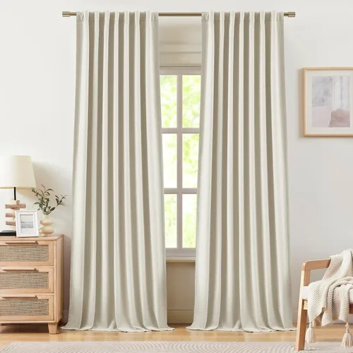 Miniatura 33 de Vision Home Cortinas opacas de color azul cambray de 63 pulgadas para dormitorio, aislamiento térmico, oscurecimiento de la habitación, juego